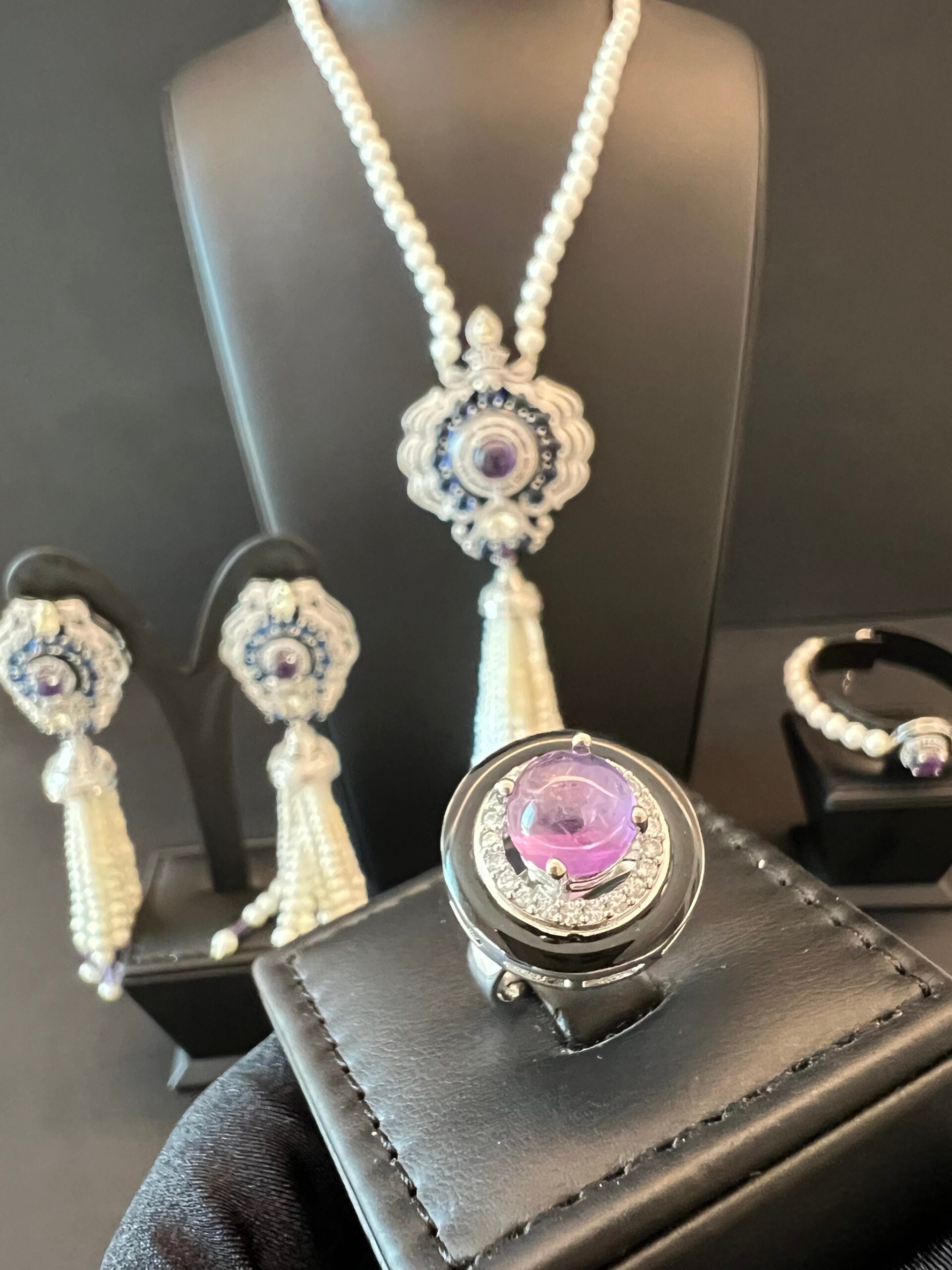 ALSHAINDAGA | PEARLS & PURPLE & BLUE